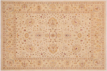handmade Traditional Kafkaz Chobi Ziegler Beige Lt. Gold Hand Knotted RECTANGLE 100% WOOL area rug 9 x 12